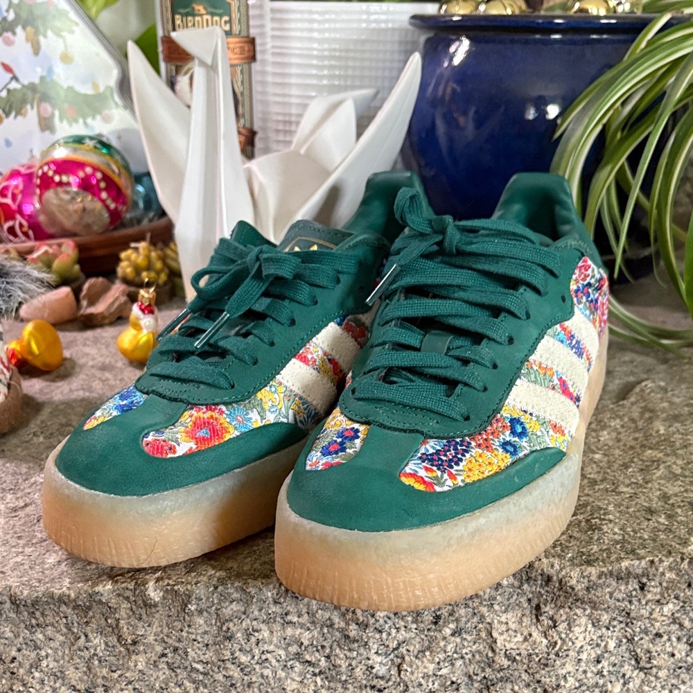 Adidas X Liberty London Sambae 8 Green Floral Gum